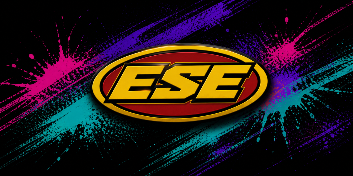 ESE logo on a colorful abstract background